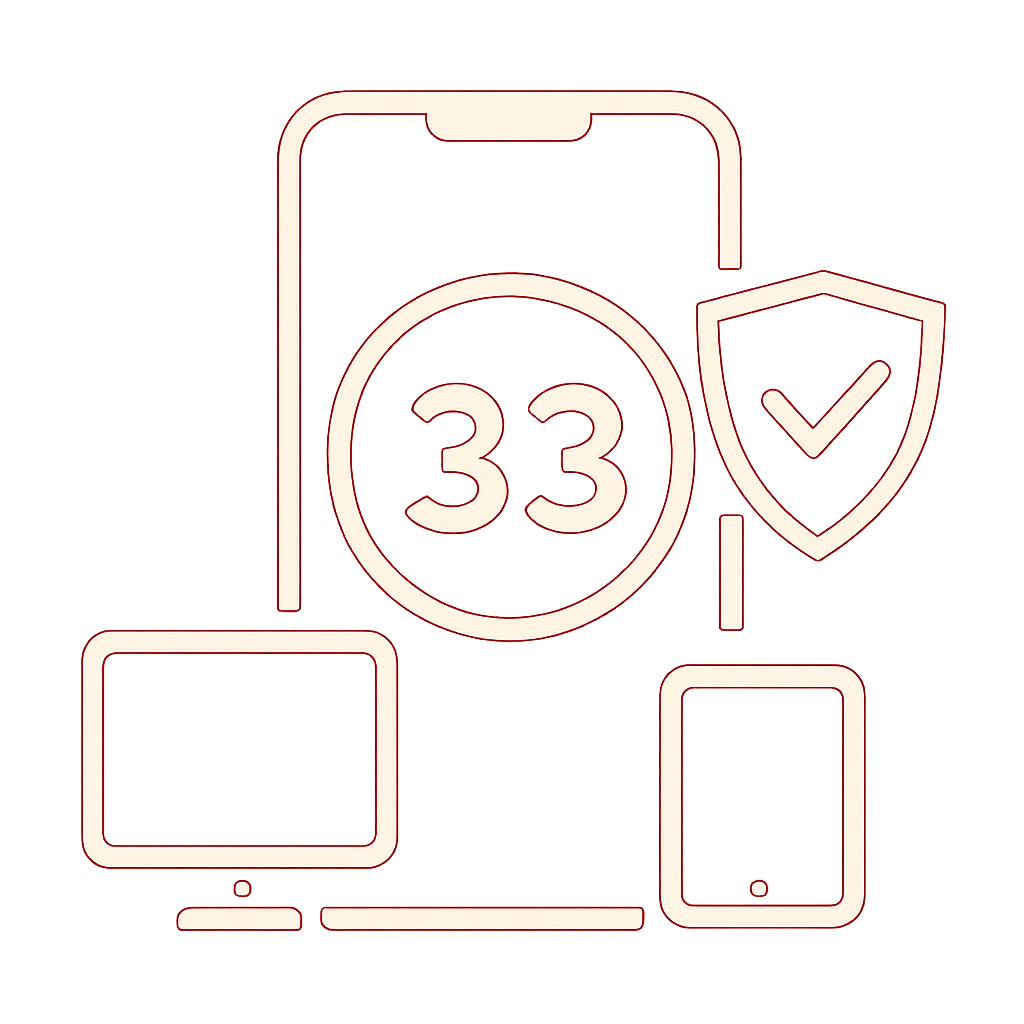 Educational diagram on security practices for 33 Lottery accounts.
