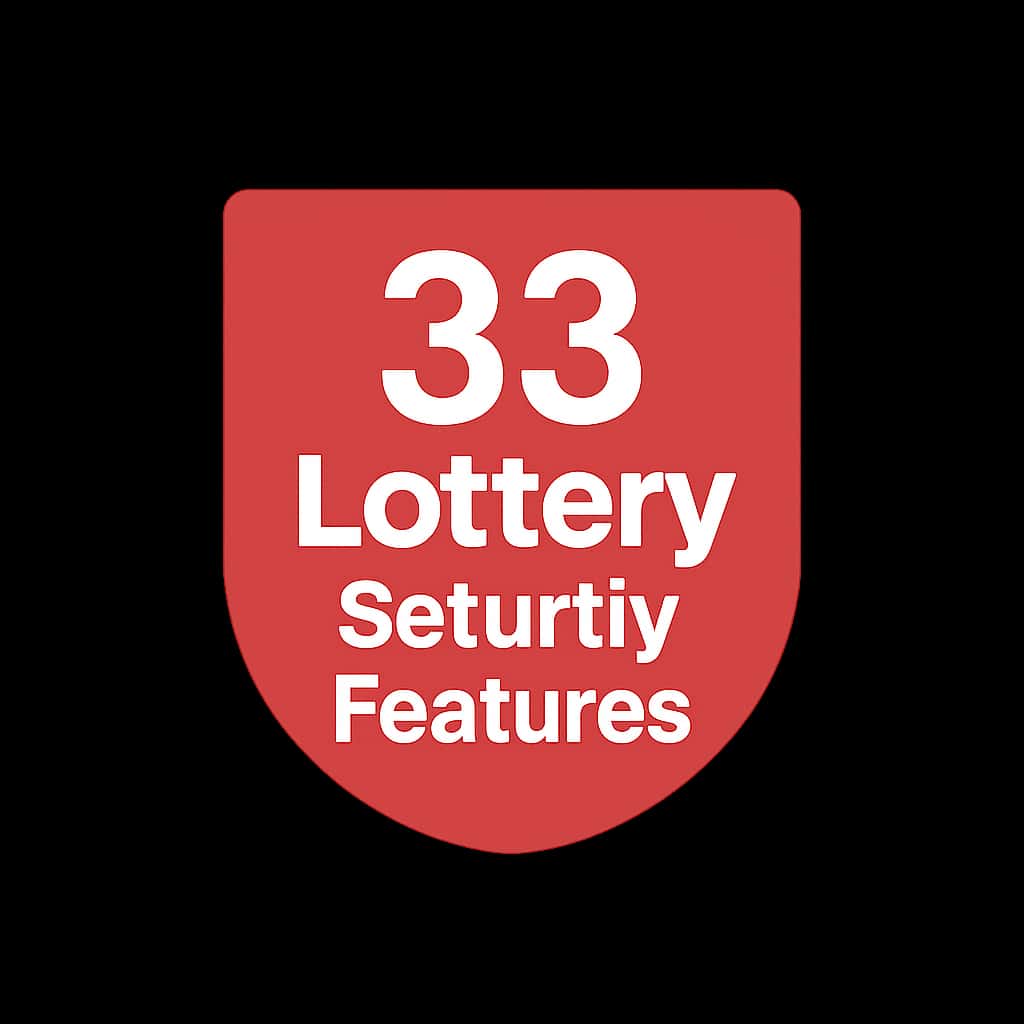 A badge illustrating security features of 33 Lottery.