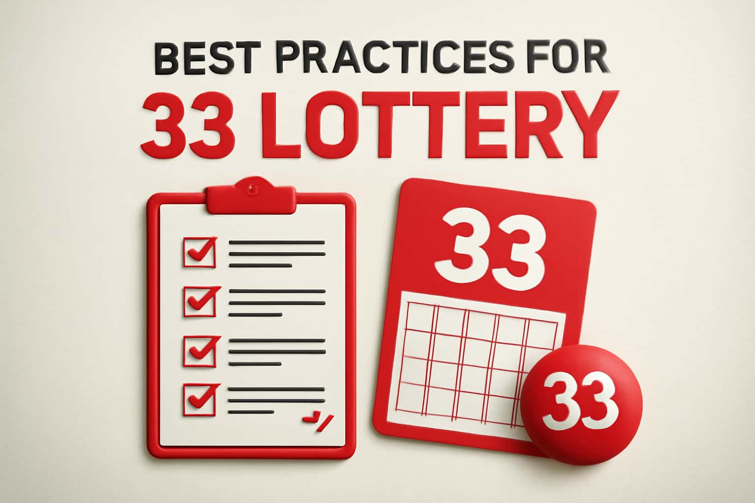 Informational scene about best practices related to 33 Lottery.