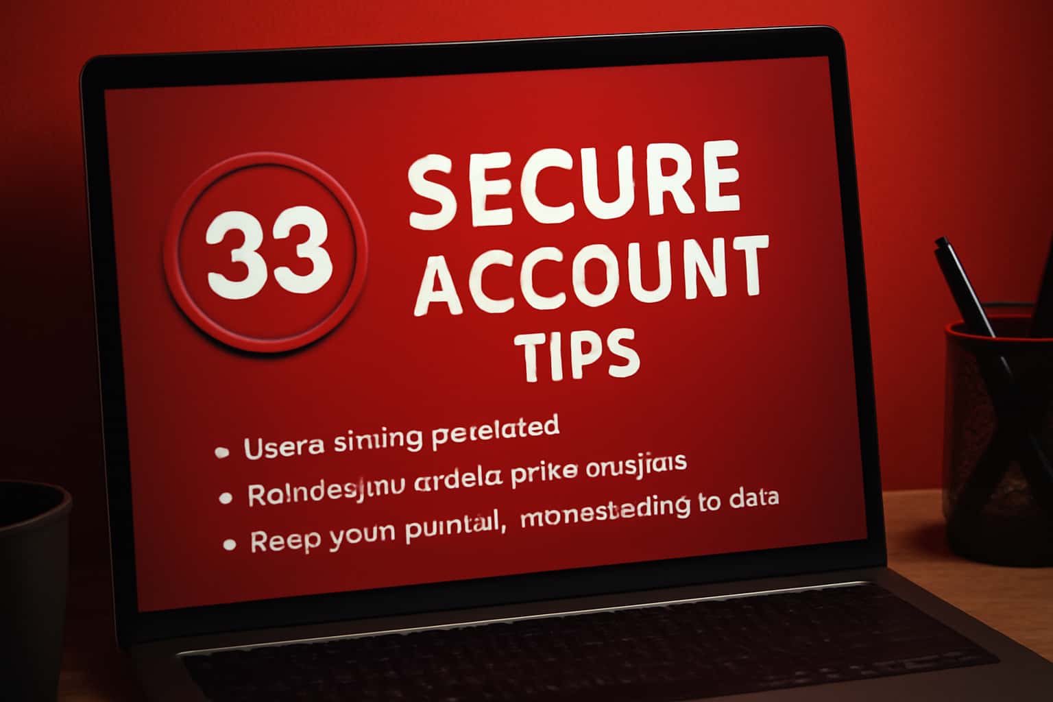 Informational graphic about securing a 33 Lottery account.