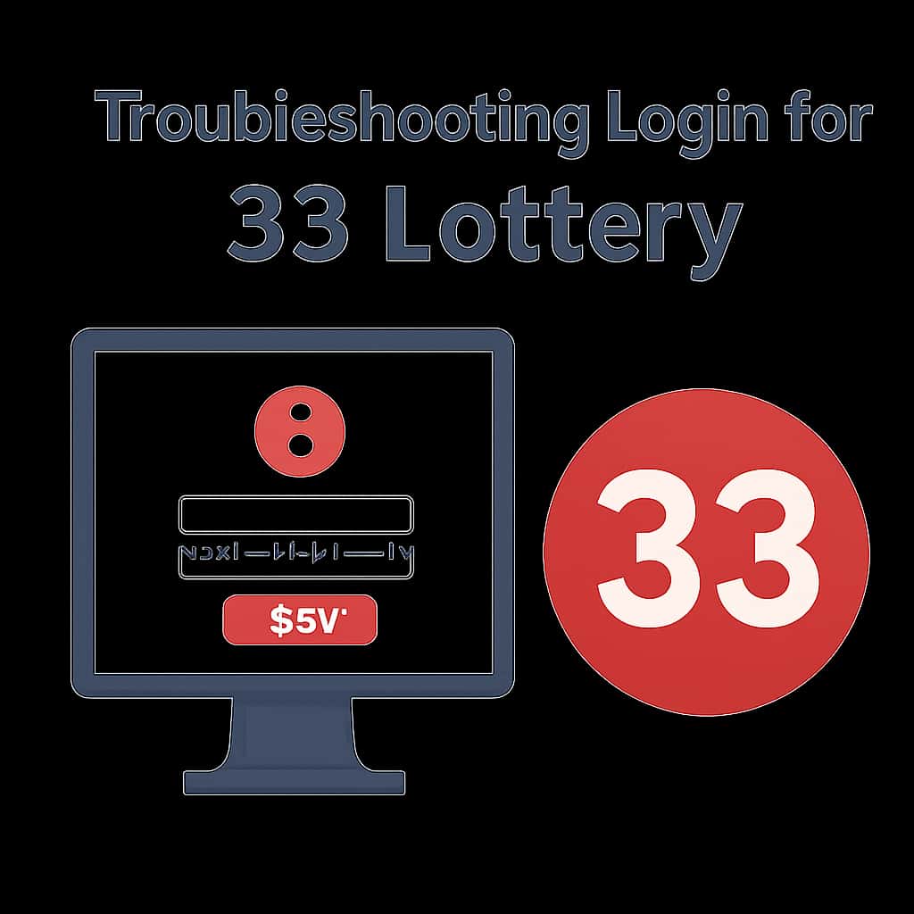 An educational diagram illustrating login troubleshooting strategies for 33 Lottery.